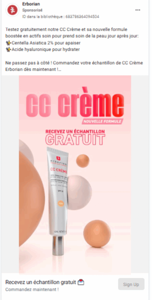 échantillons gratuits CC Crème Erborian