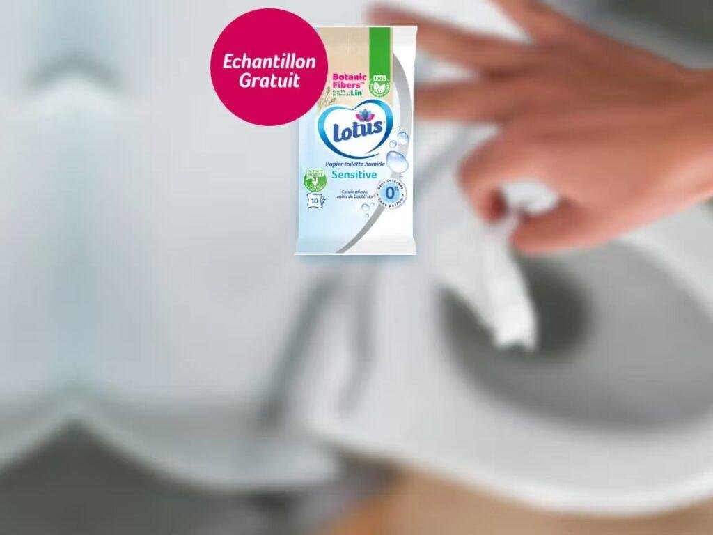 échantillon papier toilette humide Lotus